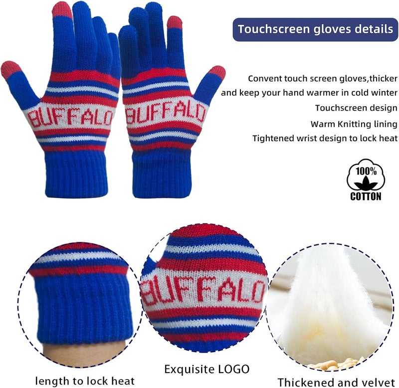 mtstaowe Vintage Classic Skull Cap Beanie Hat Cuffed Winter Hat Knit Comes with Warm Gloves Gifts for Men Women Fans - Image 3